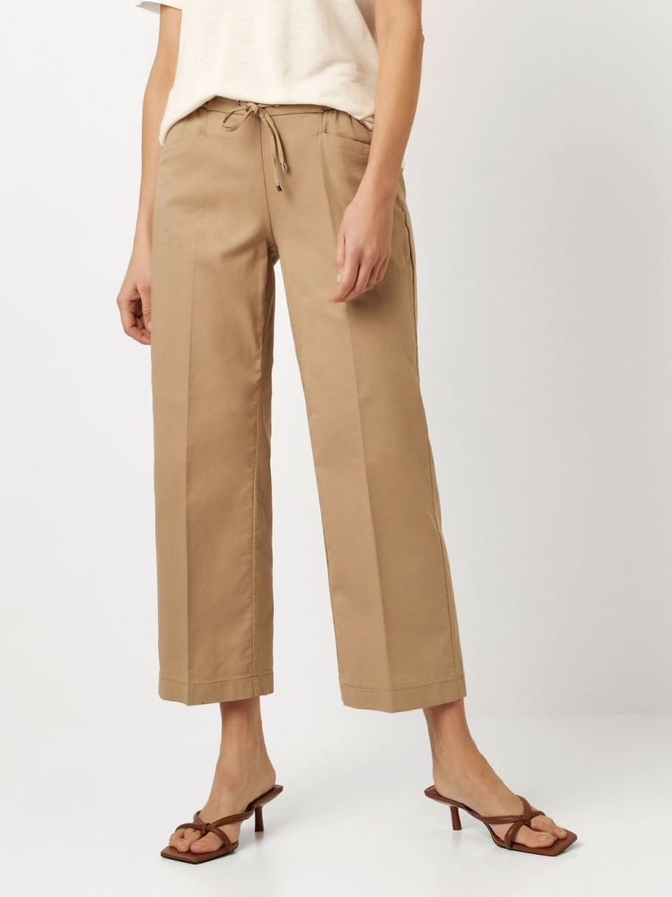 БРЮКИ TONI DRESS свободный укороченный крой с поясом и вертикальными линиями
