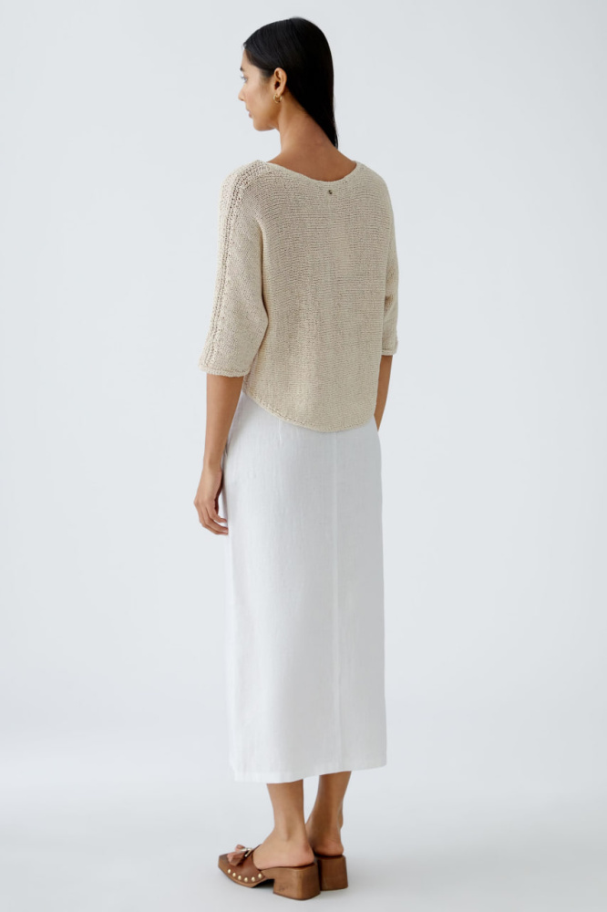 ПУЛОВЕР OUI свободного кроя с текстурным узором и укороченными рукавами